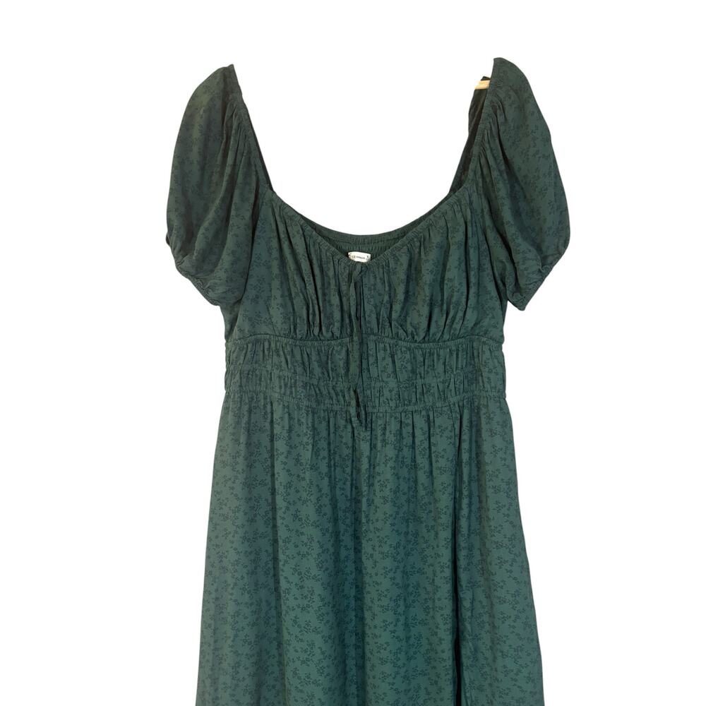 Hollister Green Milkmaid Midi Dress Cottage Feminine Peasant XL Shabby Chic - Picture 4 of 13